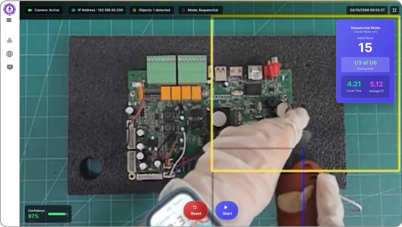 หน้าจอ Task Cam ตรวจลำดับงานประกอบ